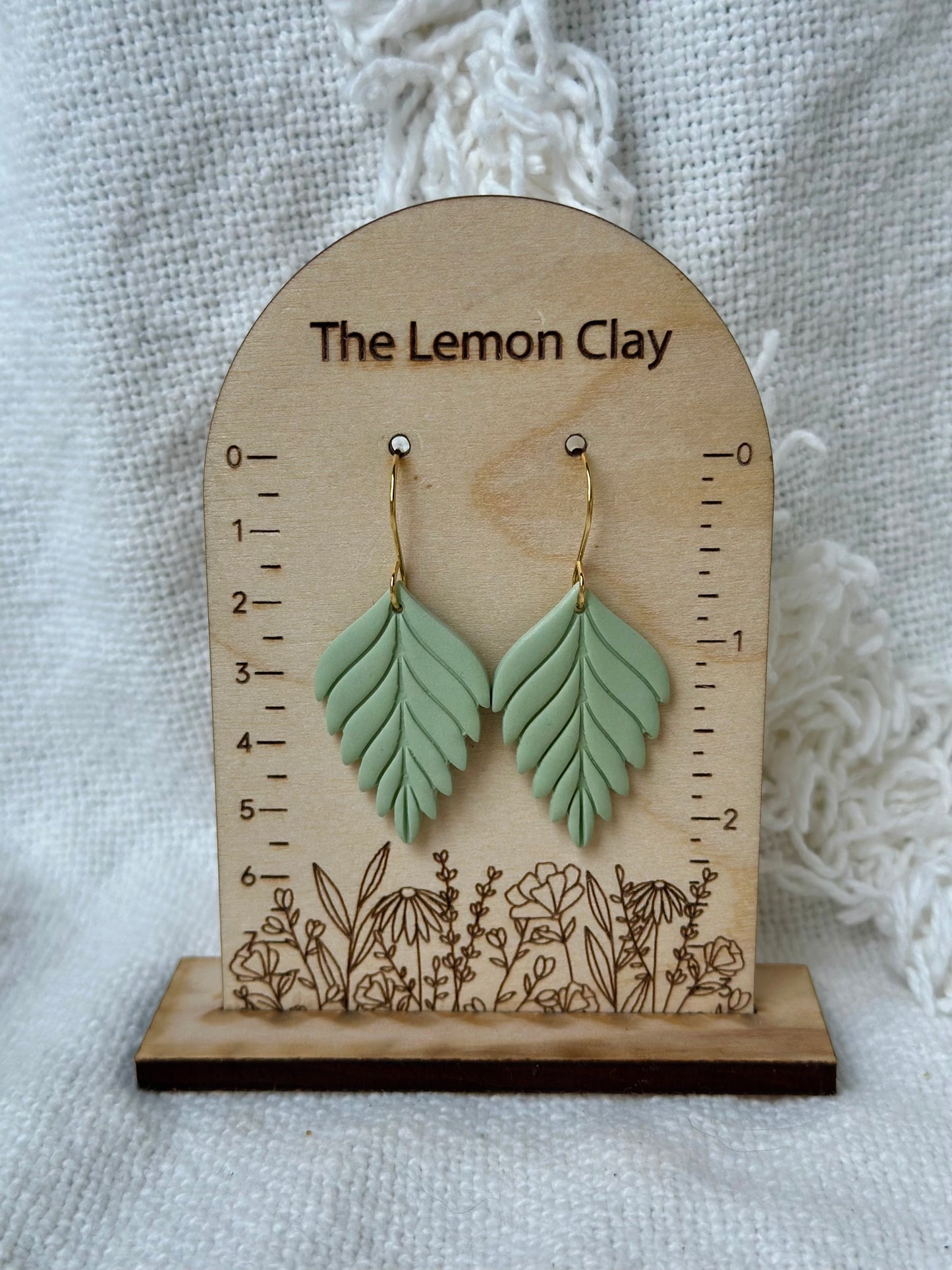 Sage Green Leaf Dangles