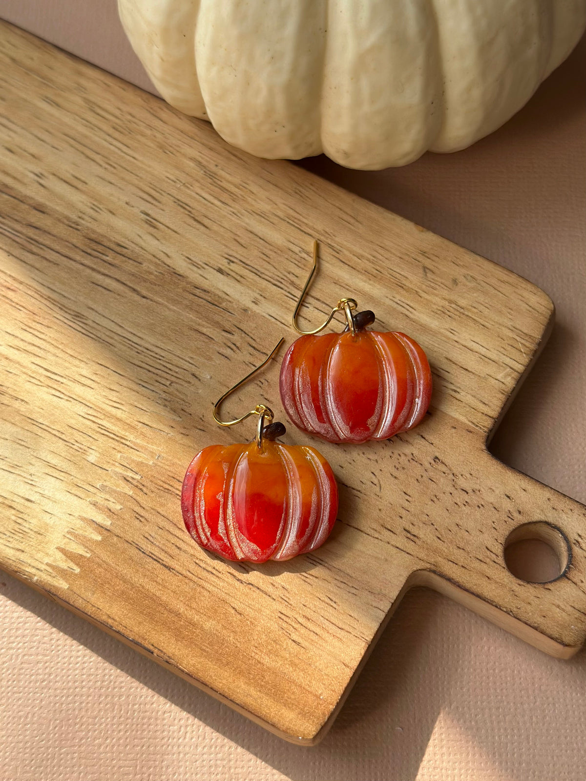 Watercolor Pumpkin Dangles