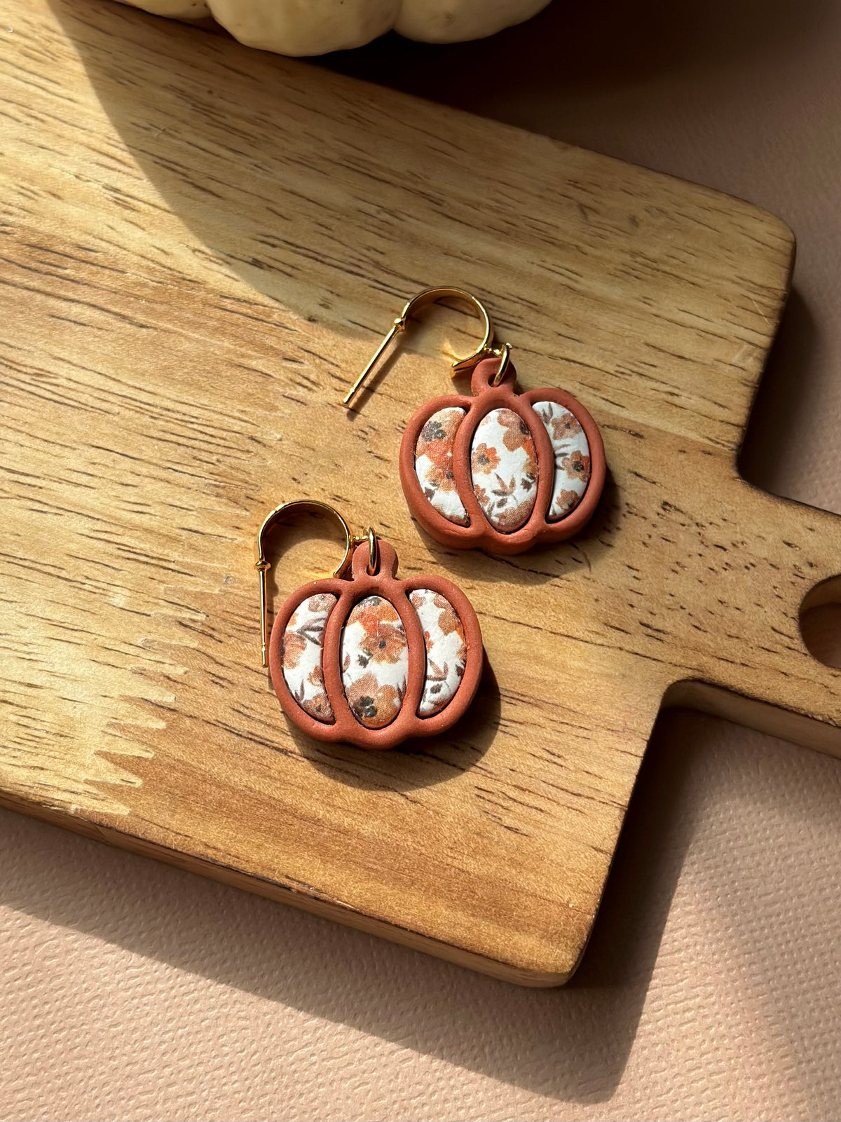 Floral Pumpkin Dangles