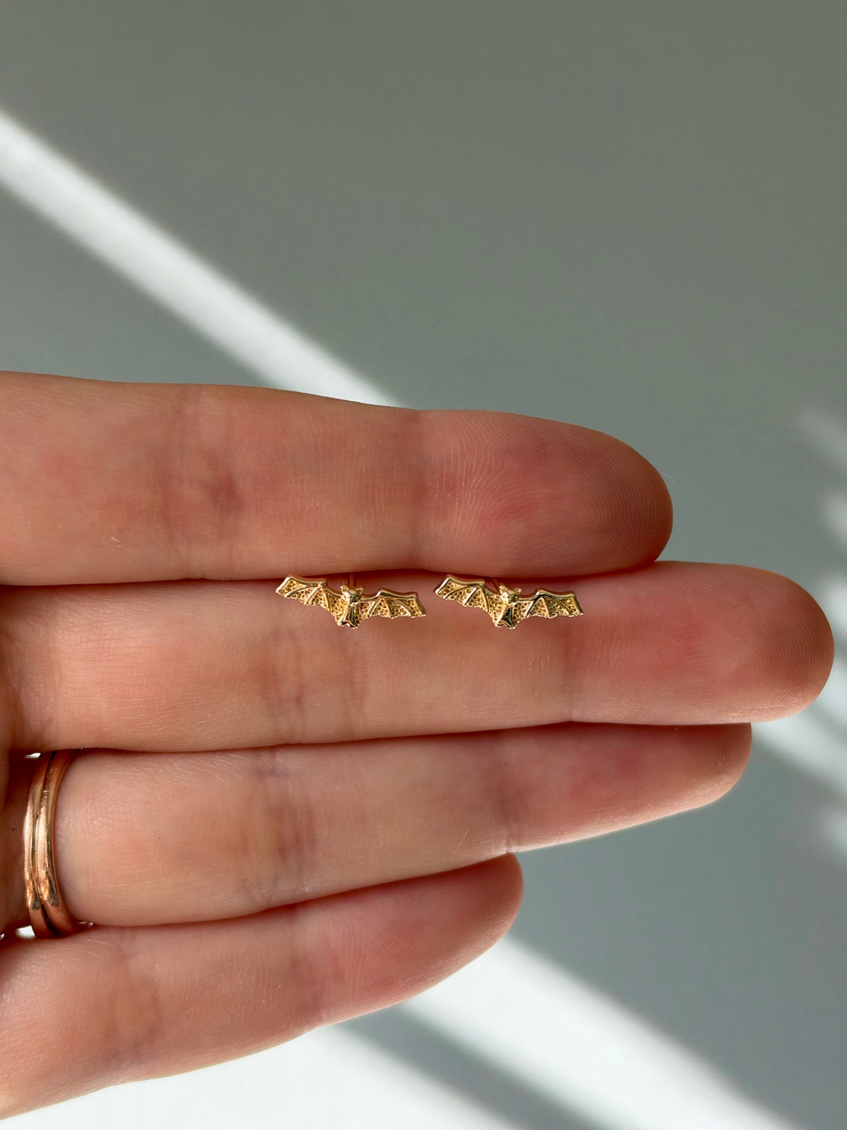 Gold Bat Studs