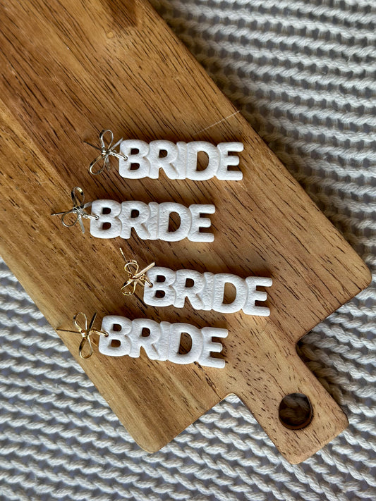 Bride with Bow Dangle Earrings