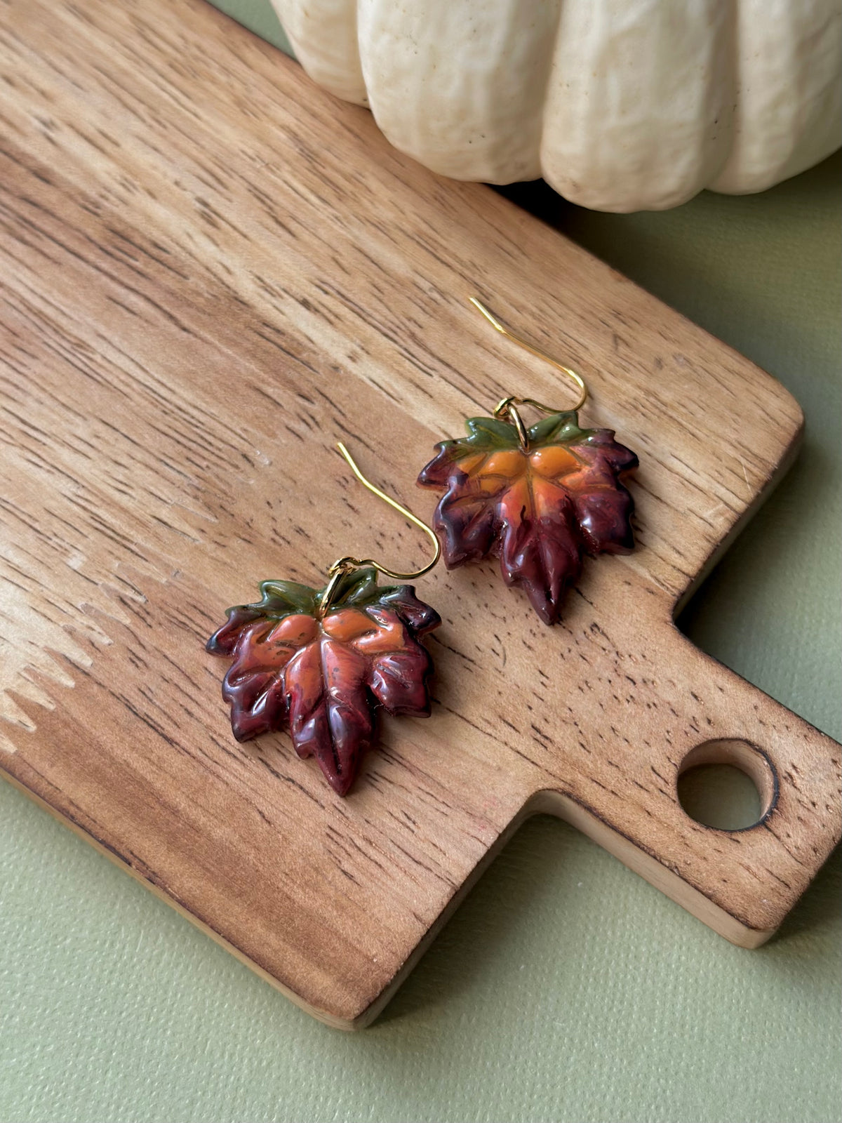 Watercolor Leaf Dangles