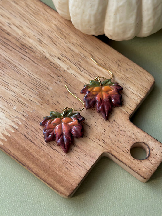 Watercolor Leaf Dangles