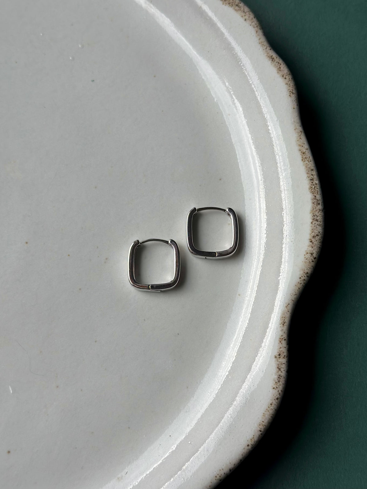 Silver square 15mm Hoop