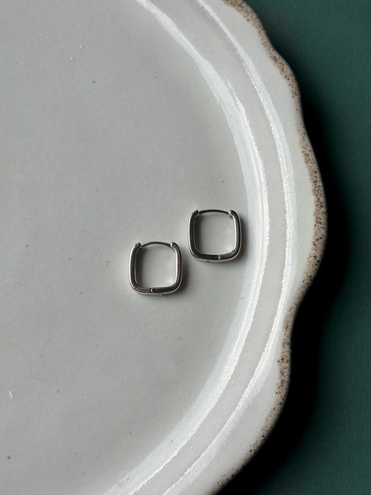 Silver square 15mm Hoop
