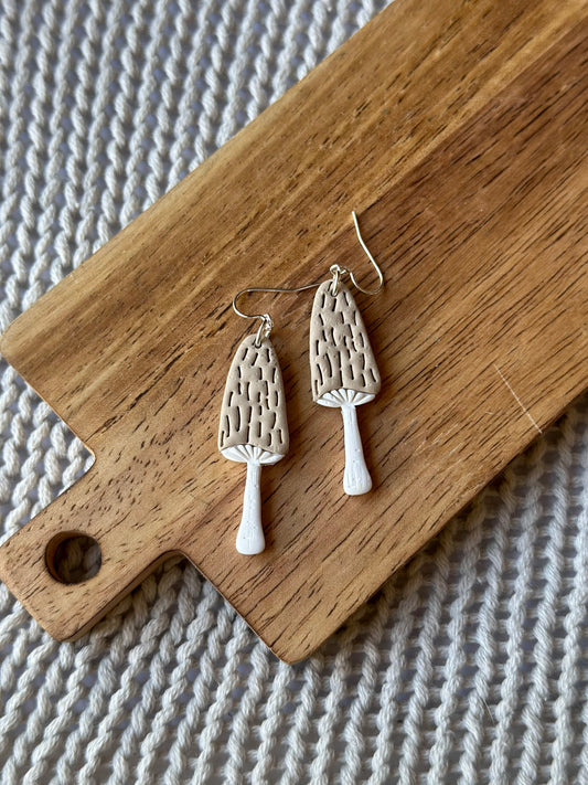 Morel Mushroom Dangle Earrings