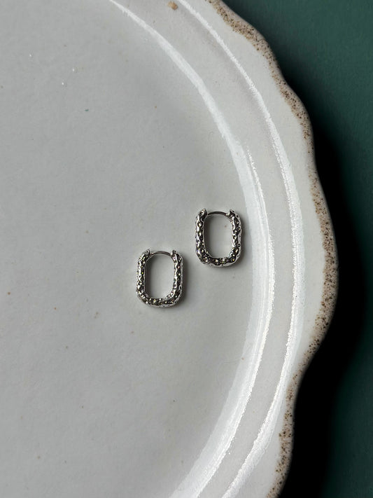Silver Hammered 15mm Hoop
