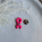 Glittery Breast Cancer Ribbon Pin