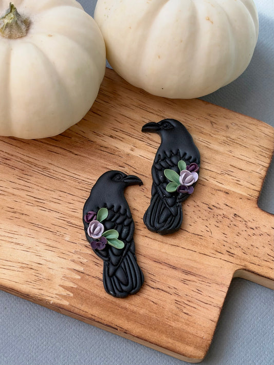 Purple Floral Raven Magnet