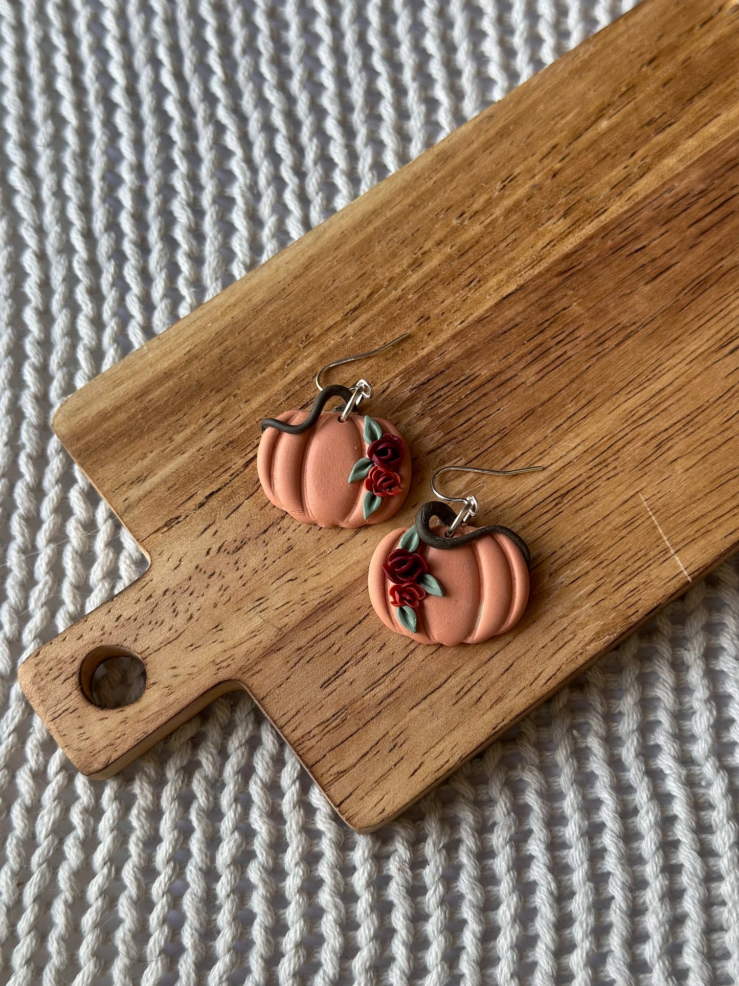 Floral Pumpkin Dangle Earrings