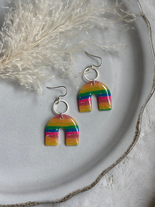 Translucent Rainbow Arch Dangles