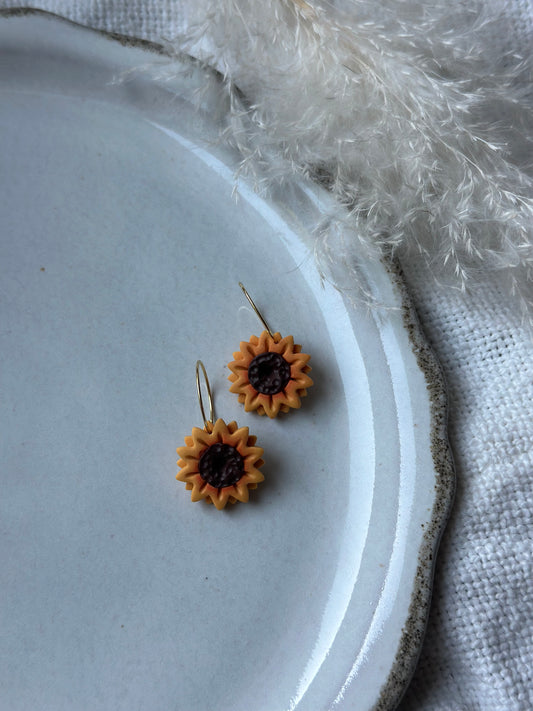 Layered Sunflower Dangle Earrings