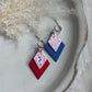 Red & Blue Speckled Dangles