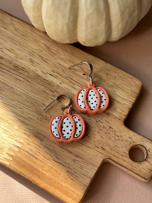 Polka Dot Pumpkin Dangles