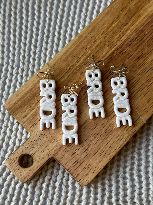 Bride with Bow Dangle Earrings