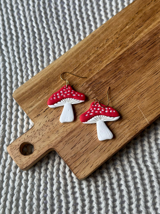 Fly Agaric Mushroom Dangle Earrings