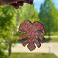 Large Pink Monstera Leaf Ornament