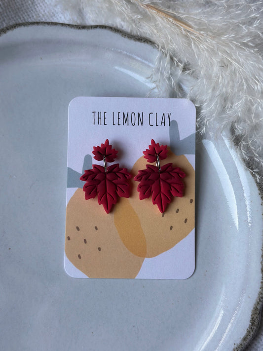 Double Leaf Dangle Earrings