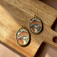 Gold Framed Mushroom Dangles