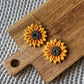 Large Sunflower Dangle Earrings