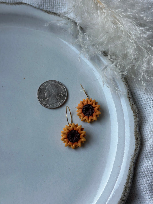 Layered Sunflower Dangle Earrings