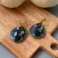 Purple Floral Raven Dangles