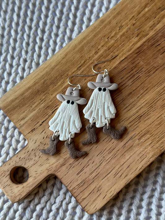 Cowboy Ghost Dangle Earrings