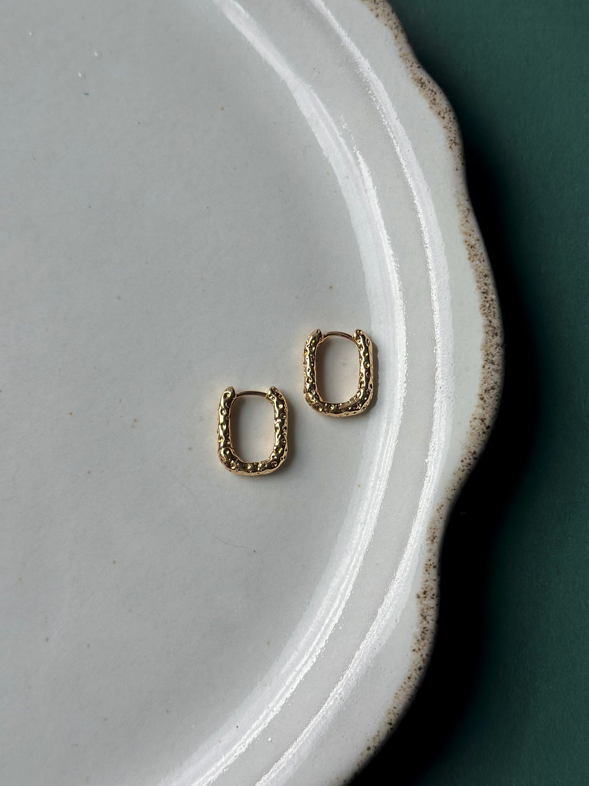 Gold Hammered 15mm Hoop