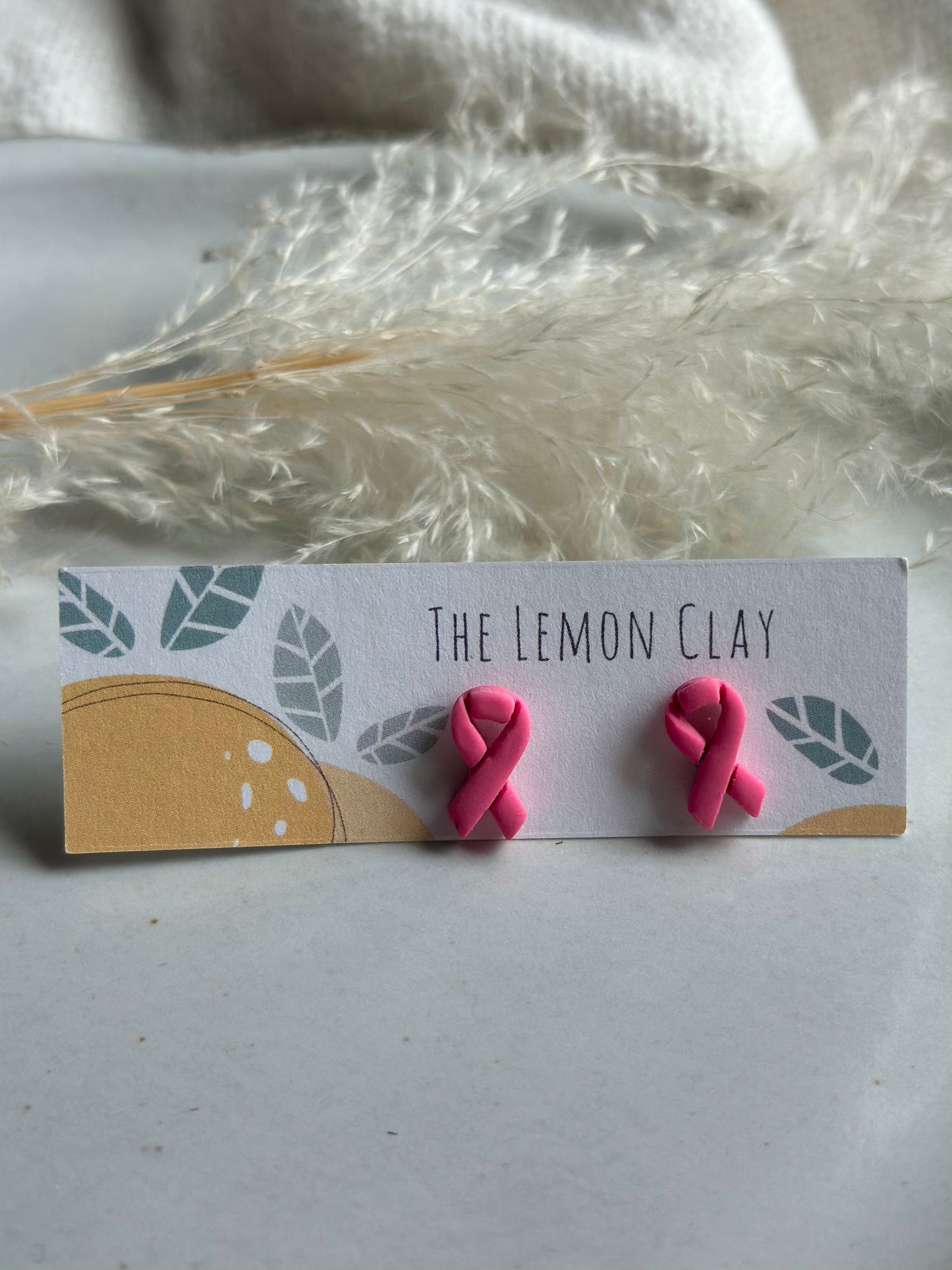 Breast Cancer Ribbon Studs