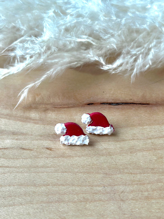 Santa Hat Studs