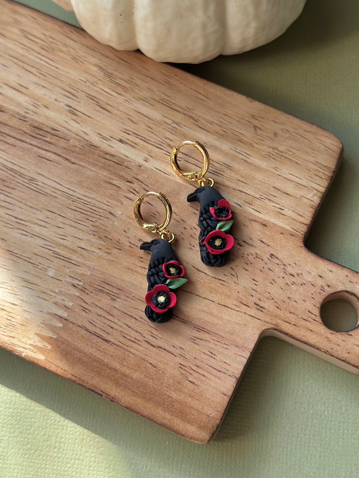 Poppy Raven Dangles