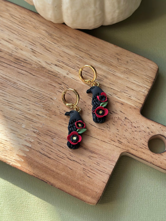 Poppy Raven Dangles