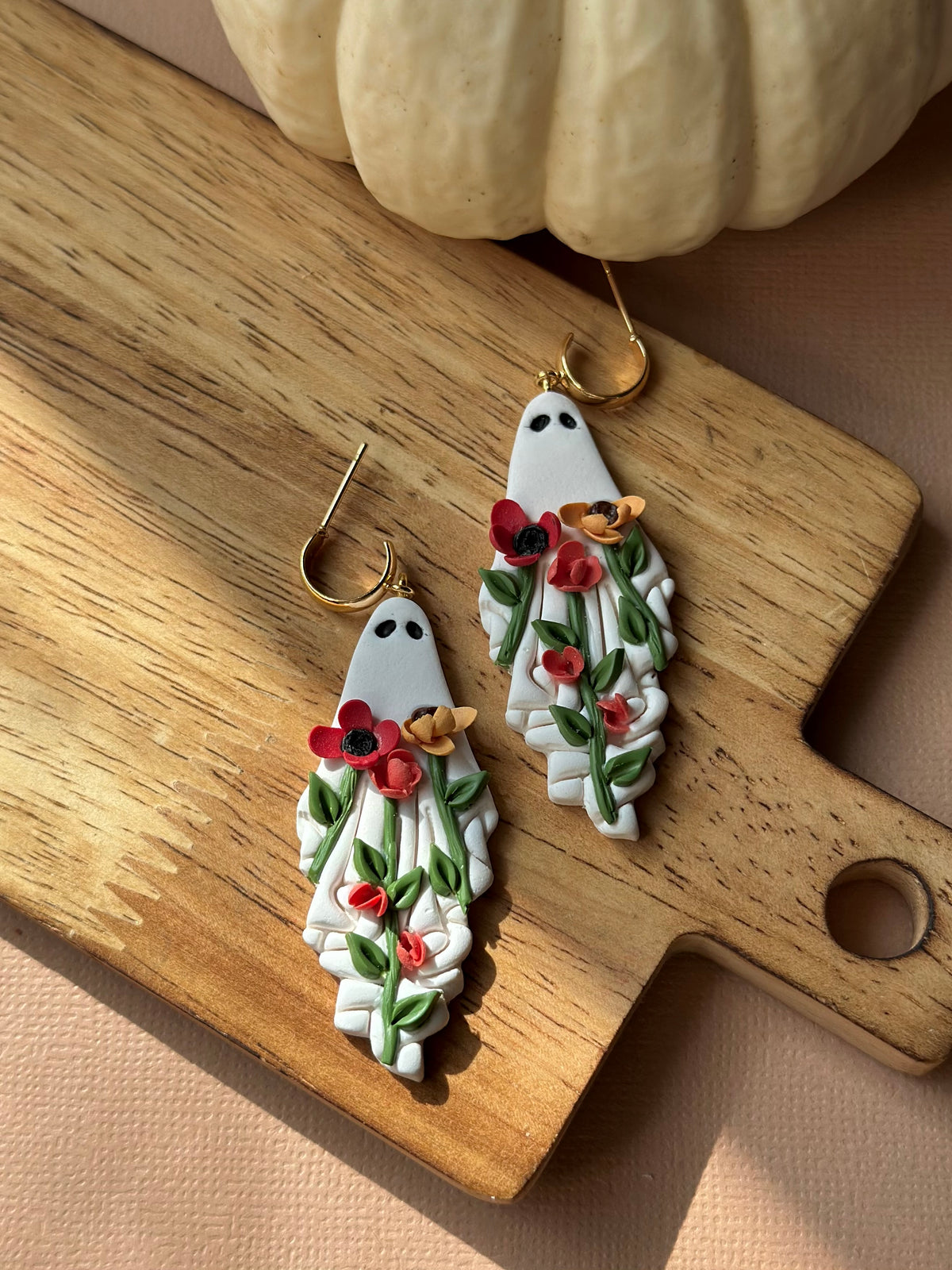 Floral Ghost Dangles