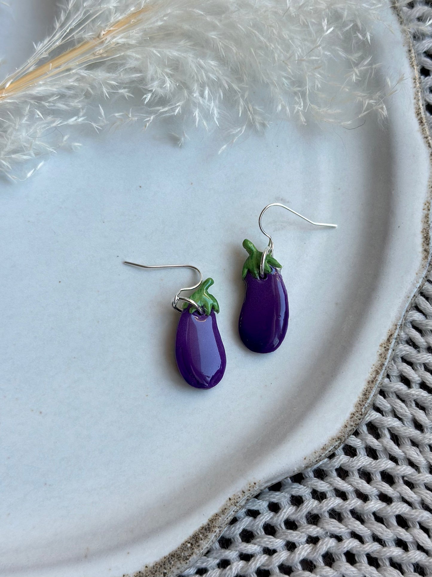 Eggplant Dangle Earrings