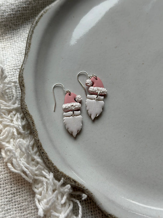 Pink Santa Hat & Beard Dangles