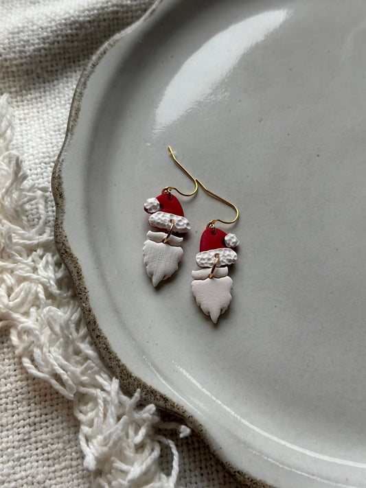 Red Santa Hat & Beard Dangles