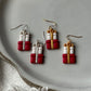 Red Stacked Gifts Dangle Earrings