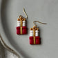 Red Stacked Gifts Dangle Earrings