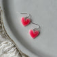Shimmering Pink Heart Dangles